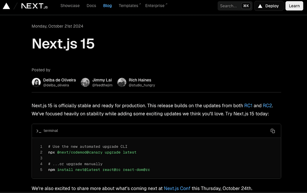 【React News】 緊急插播! Next.js 15 on the road ! (已Stable)
